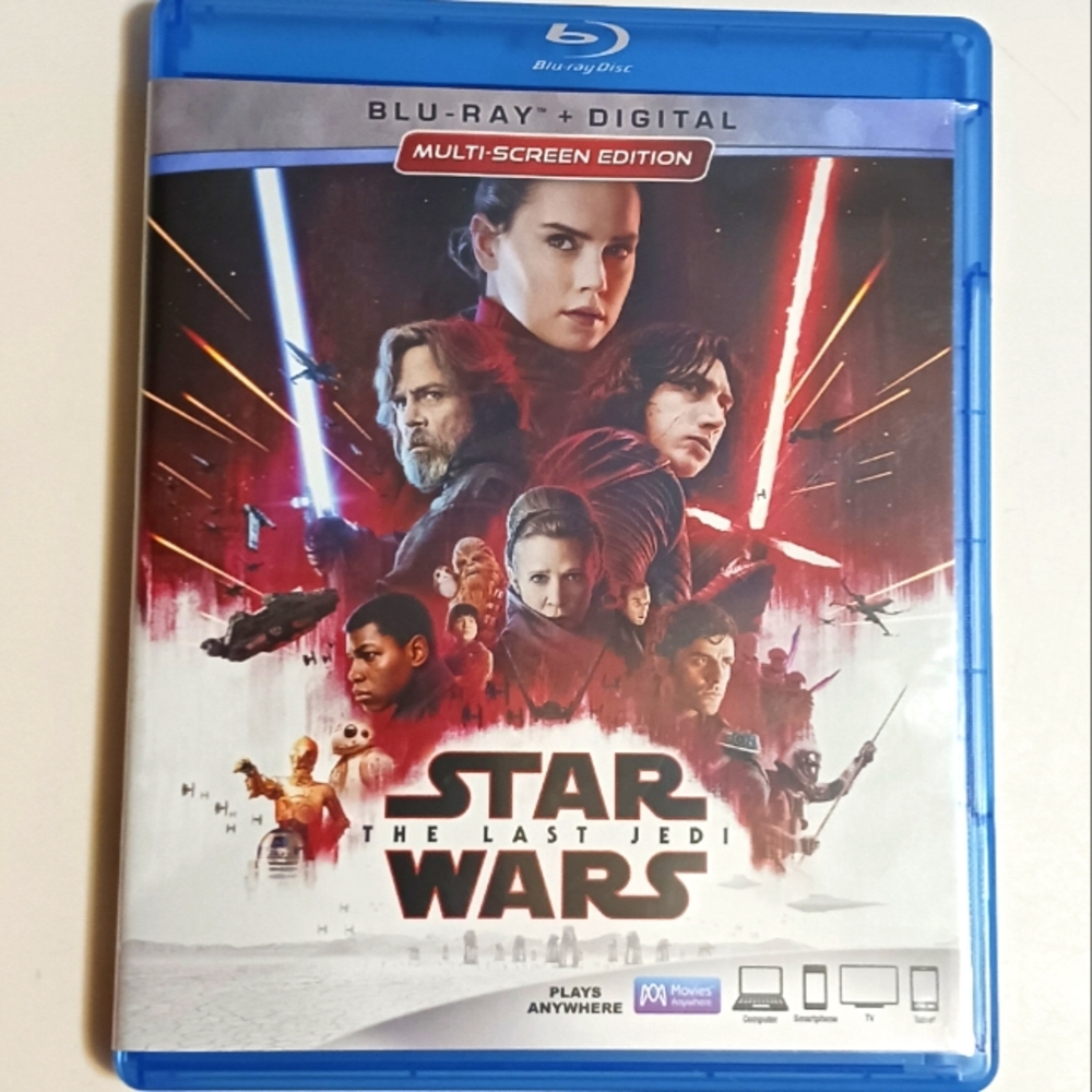Star Wars: The Last Jedi Blu-Ray Digital  Multi-Screen Edition DVD & Bonus DVD